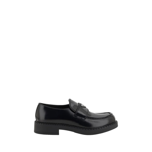 Prada Elegante schwarze Plateau-Loafer aus Gummi