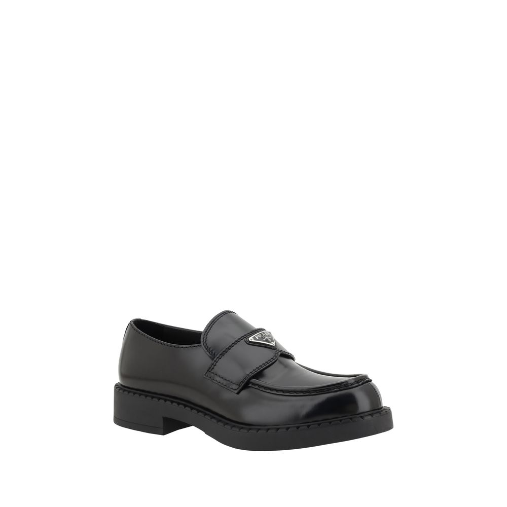 Prada Elegante schwarze Plateau-Loafer aus Gummi