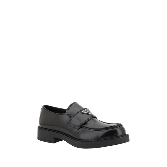 Prada Elegante schwarze Plateau-Loafer aus Gummi