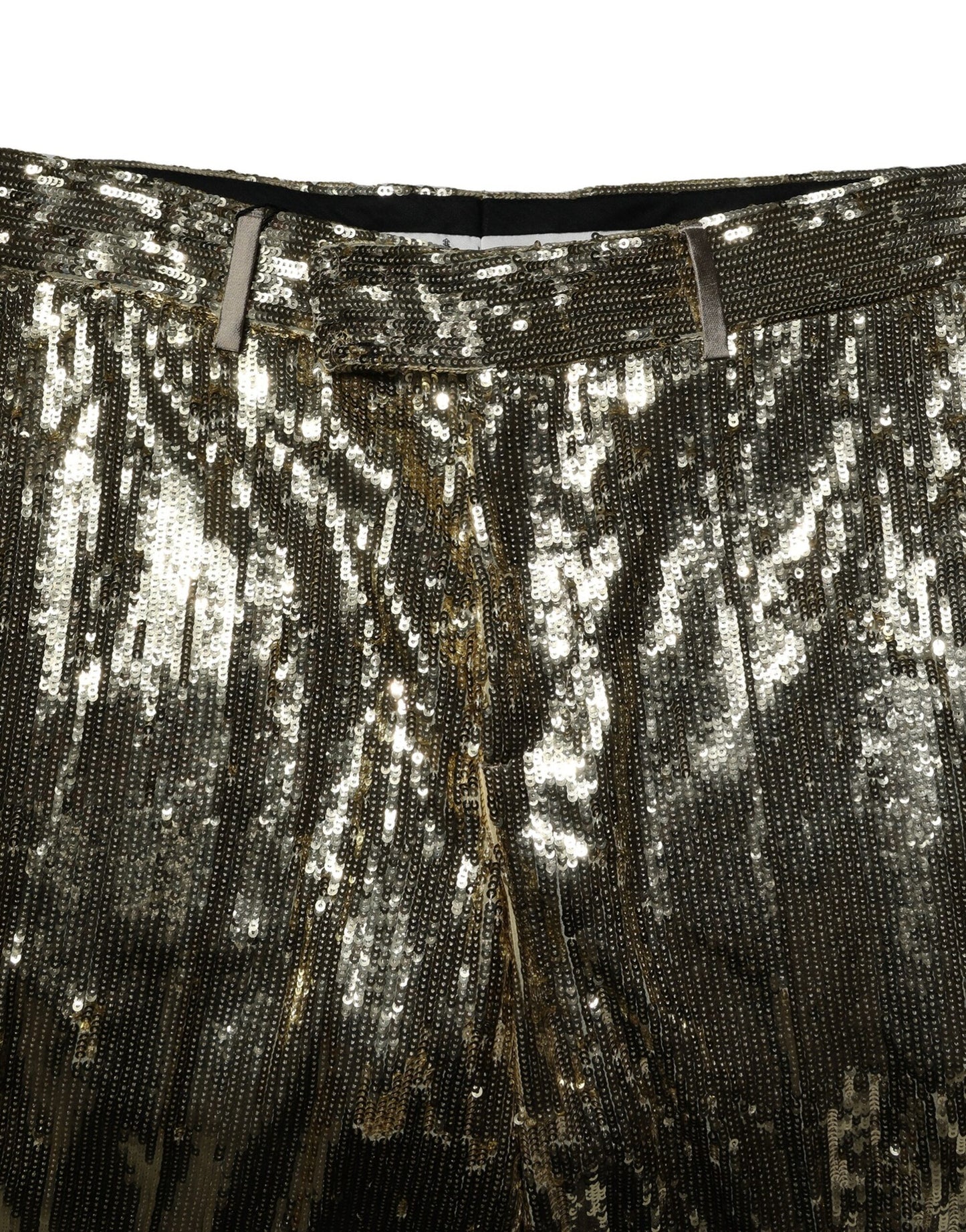Dolce & Gabbana Goldfarbene Bermudashorts aus Polyester mit Paillettenverzierung