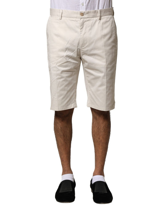 Dolce & Gabbana Beigefarbene Bermuda-Shorts aus Baumwolle mit mittlerer Taille