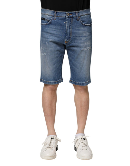 Dolce & Gabbana Blaue Baumwolle Stretch Herren Denim Bermuda Shorts