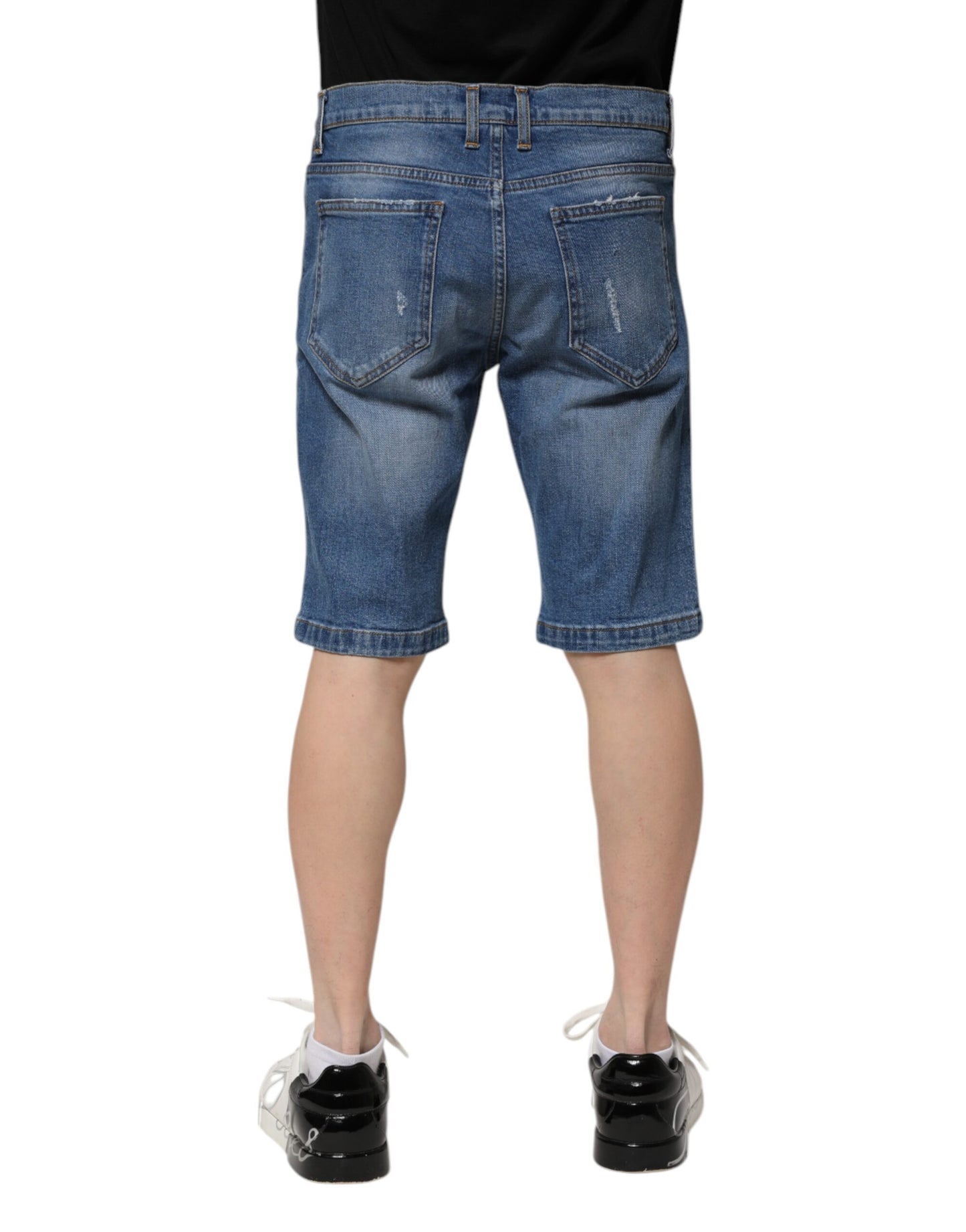 Dolce & Gabbana Blaue Baumwolle Stretch Herren Denim Bermuda Shorts