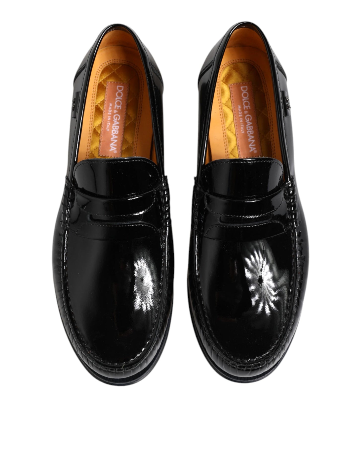 Dolce & Gabbana Schwarz Leder Slip On Loafers Kleid Schuhe