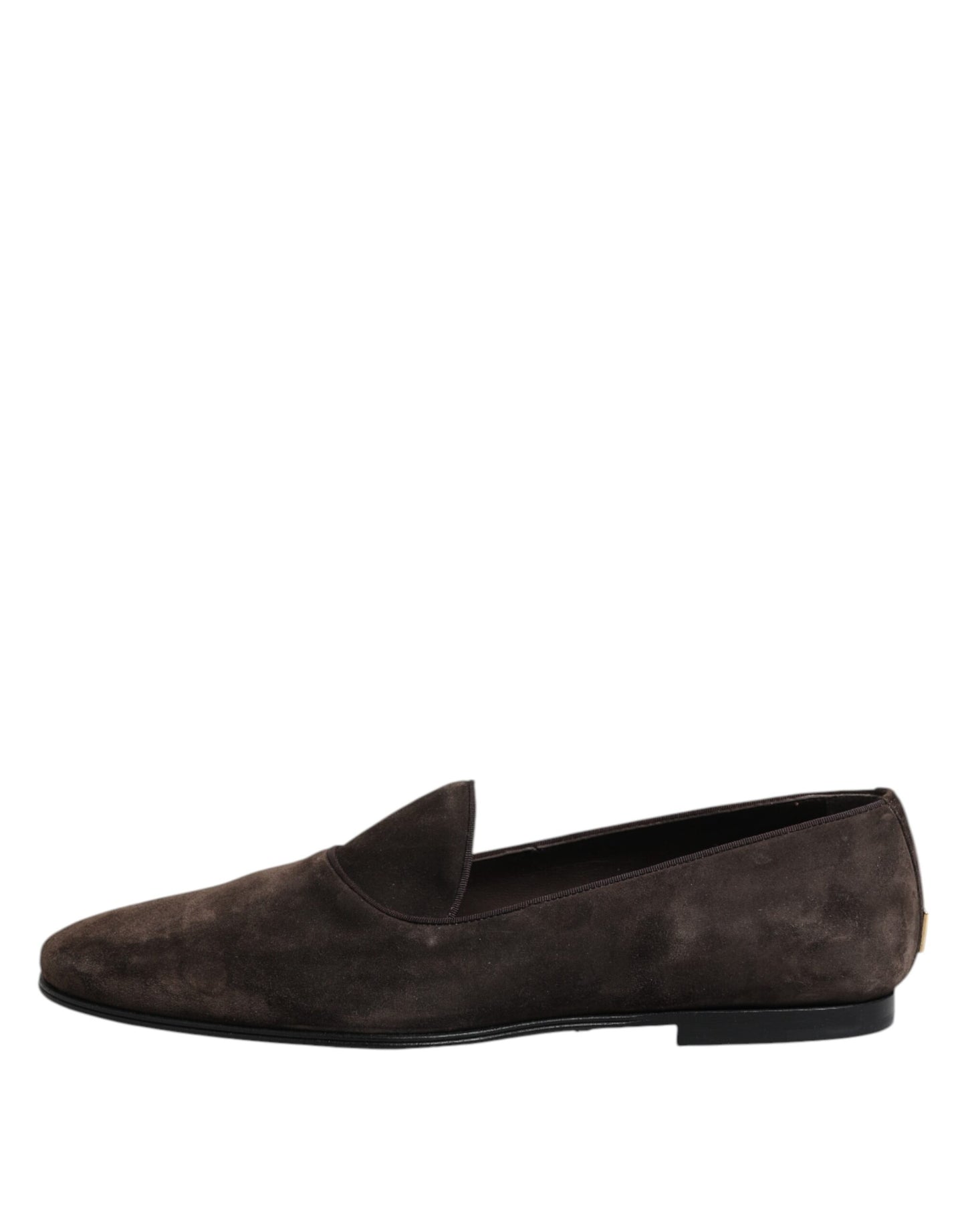 Dolce & Gabbana Braune Samtleder Slipper Schuhe