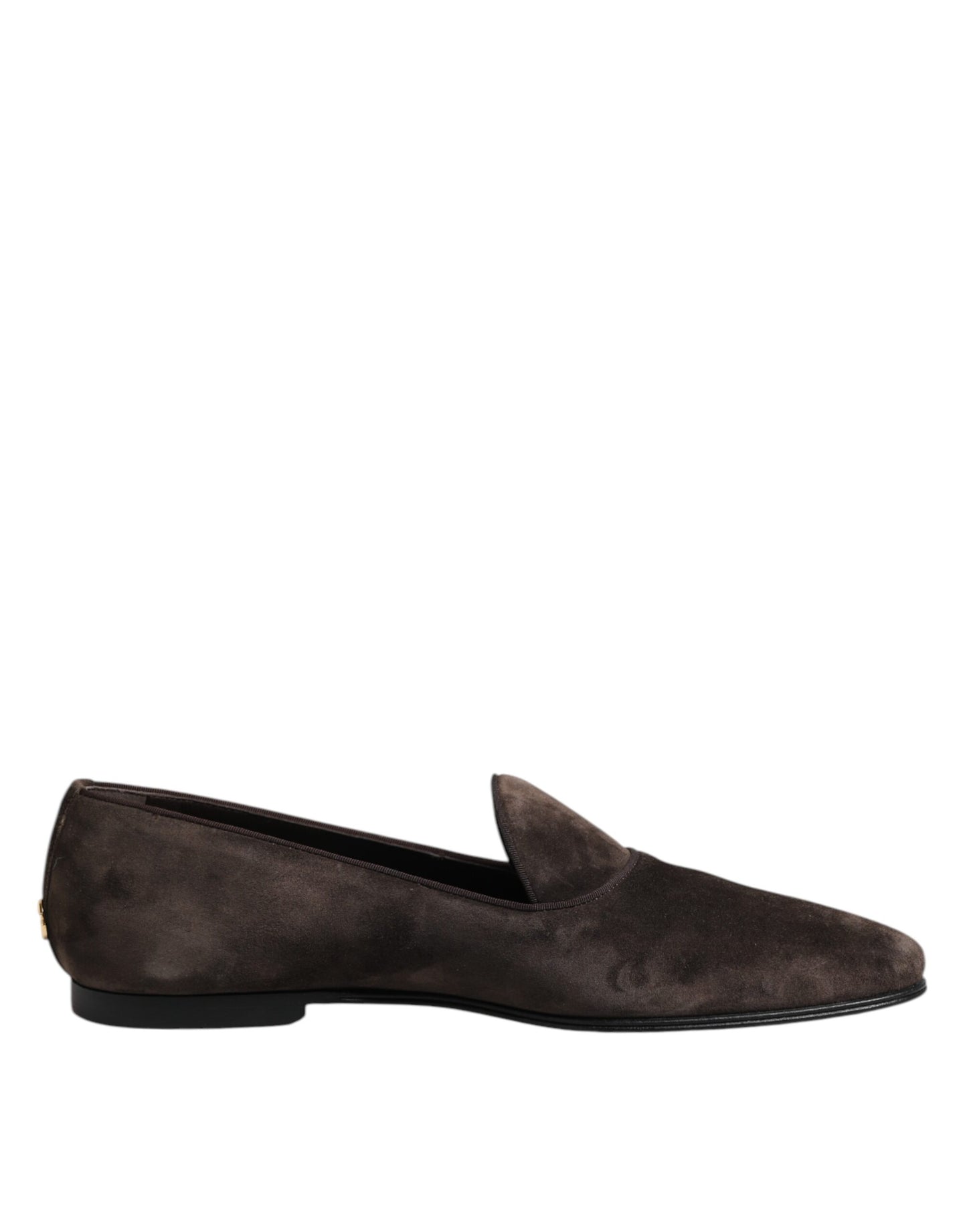 Dolce & Gabbana Braune Samtleder Slipper Schuhe