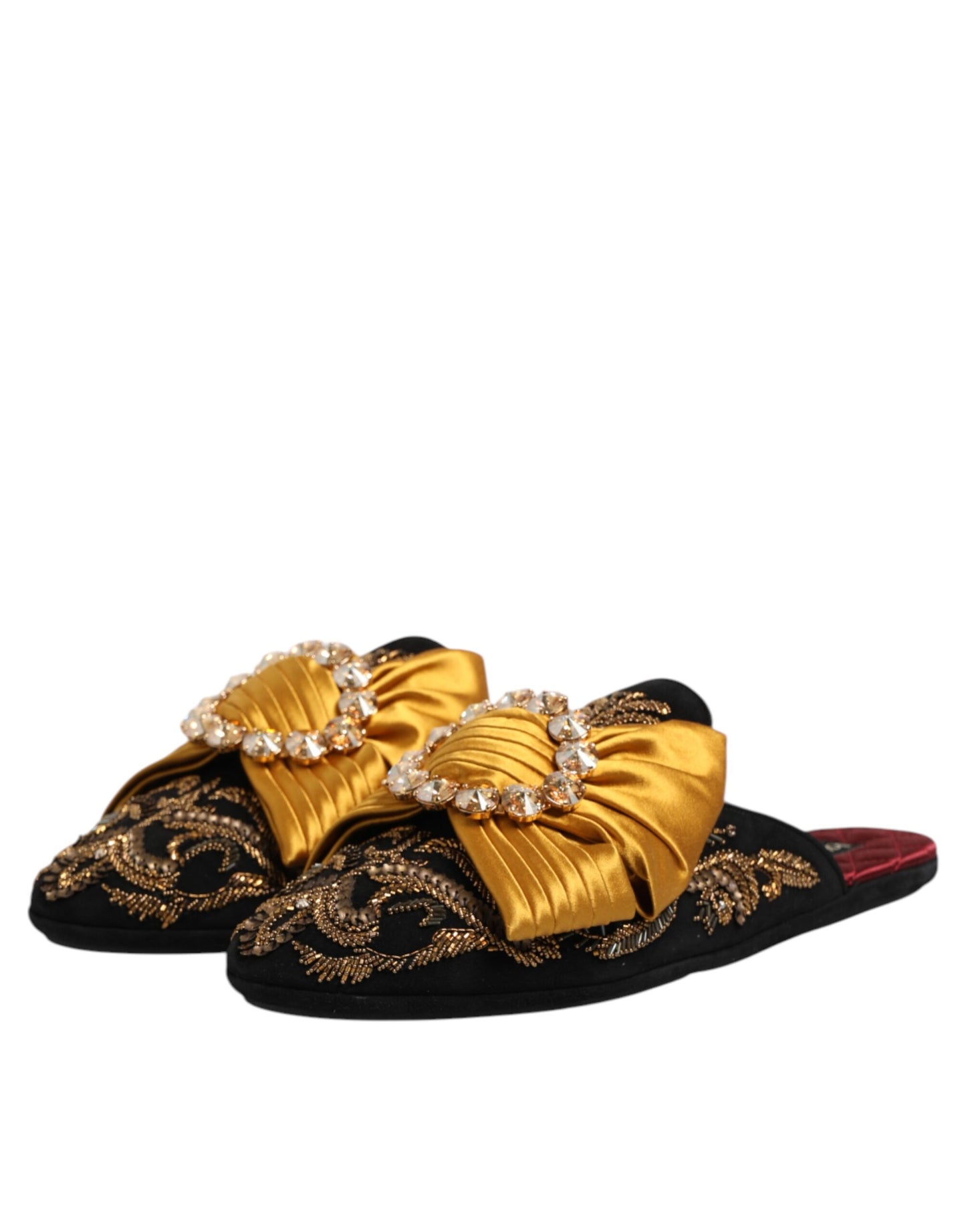 Dolce & Gabbana Multicolor verschönerte flache Sandalen Schuhe