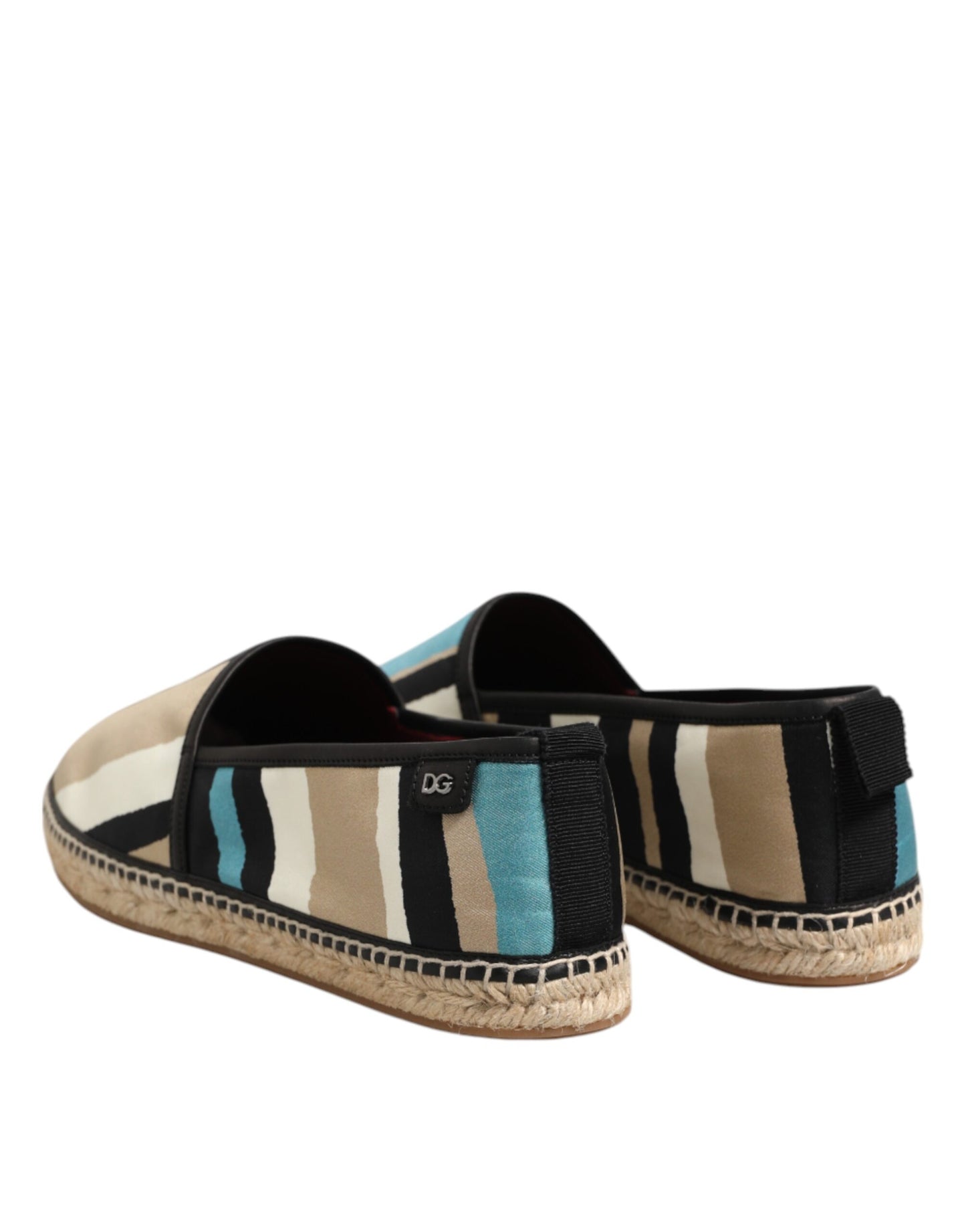 Dolce & Gabbana Mehrfarbig gestreifte flache Espadrille-Schuhe aus Canvas