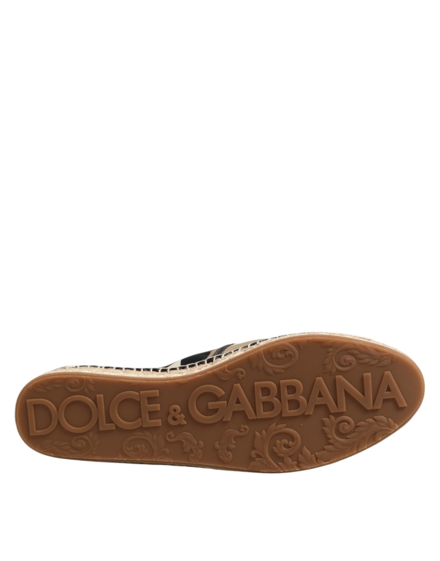 Dolce & Gabbana Mehrfarbig gestreifte flache Espadrille-Schuhe aus Canvas
