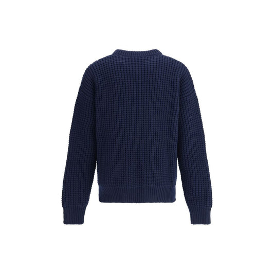 Jil Sander Blauer Fleece-Wollpullover