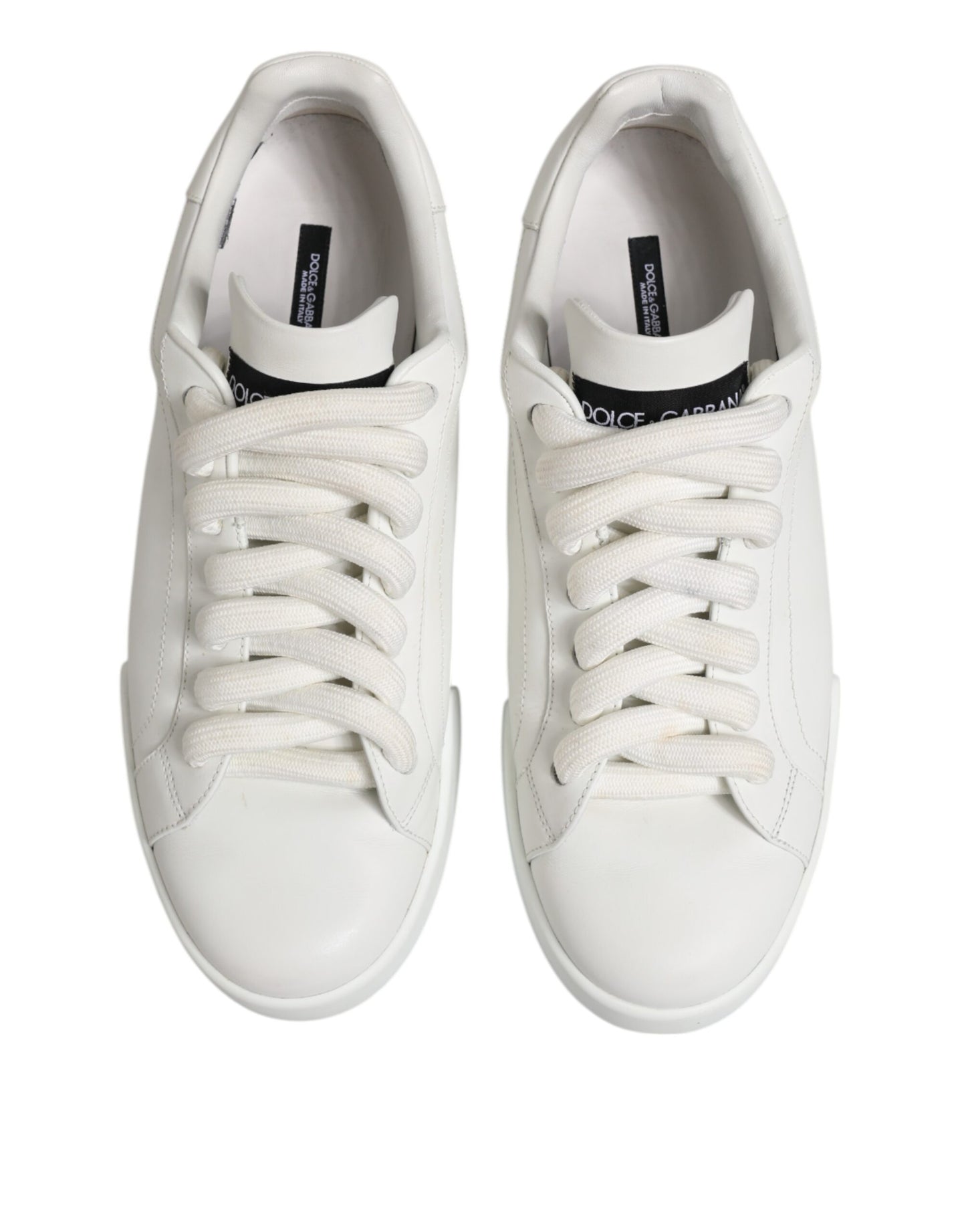 Dolce & Gabbana Weiß Logo Lace Up Low Top Männer Turnschuhe Schuhe