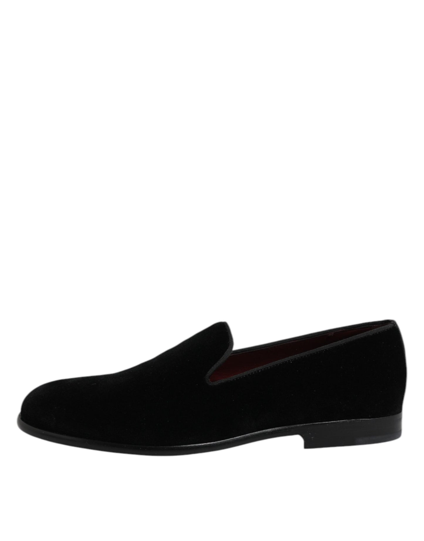 Dolce & Gabbana Schwarzer Samt Slip On Loafers Formelle Schuhe