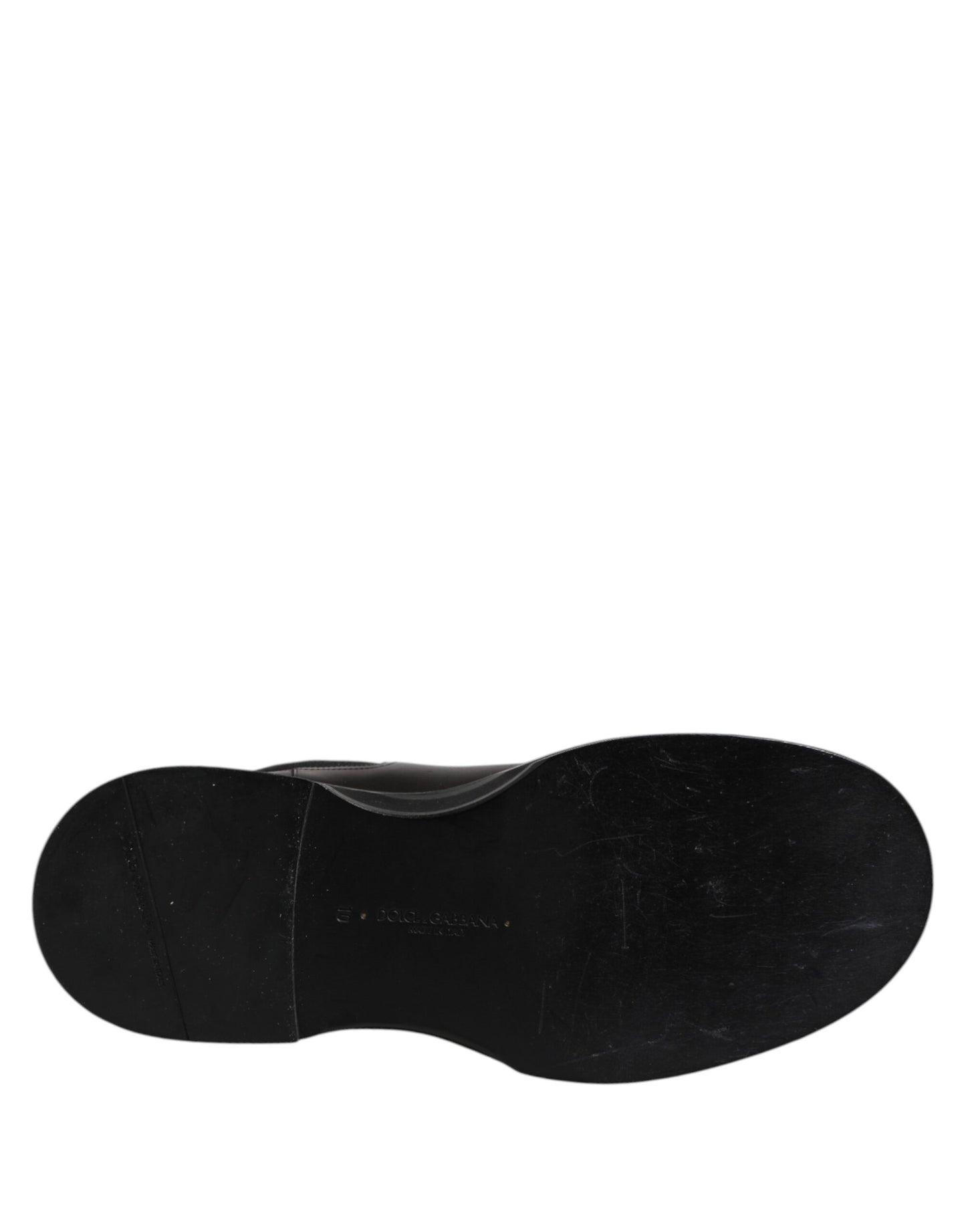 Dolce & Gabbana Schwarz Leder Mid Calf Stiefel Flats Schuhe