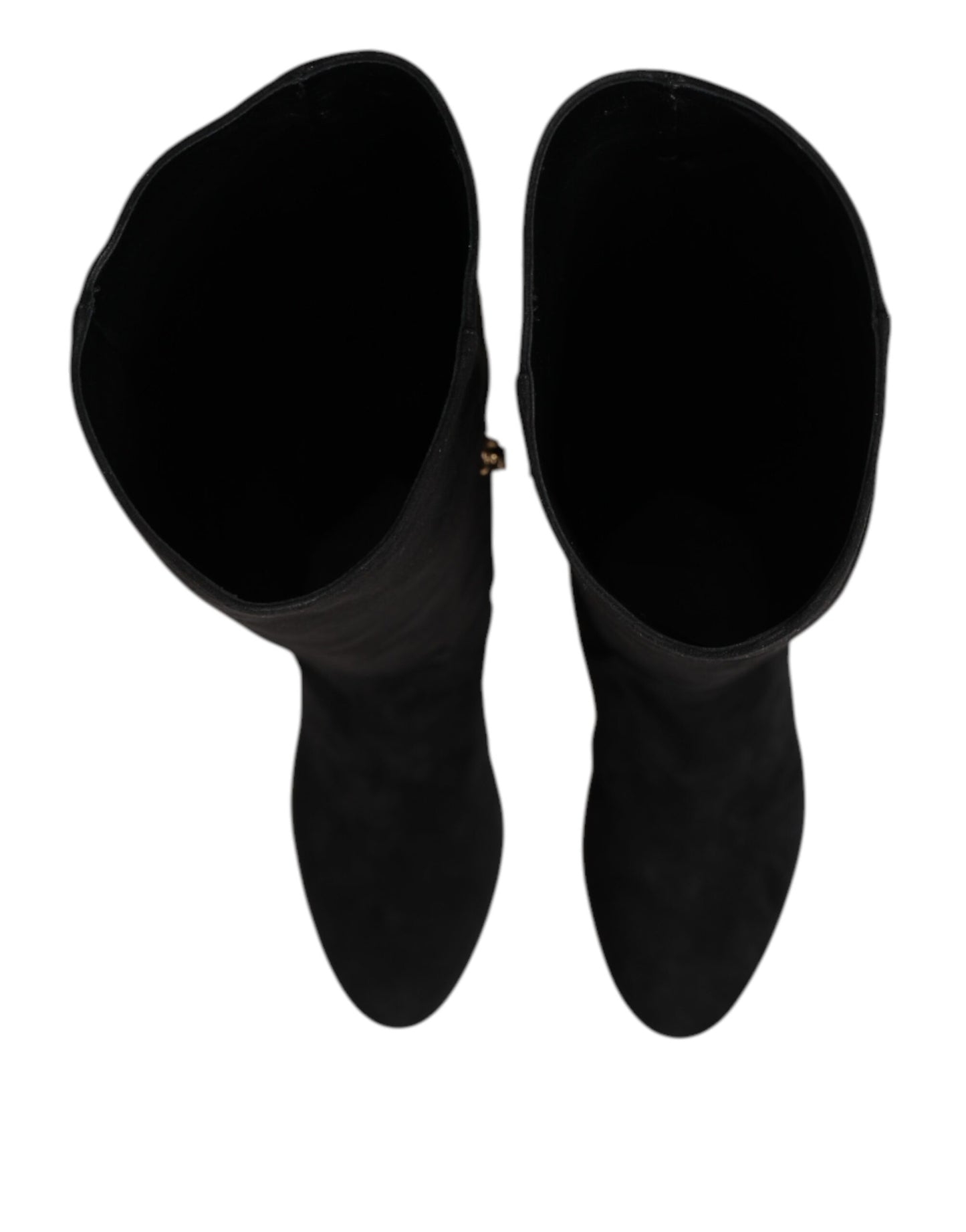 Dolce & Gabbana Schwarze kniehohe Stiefel aus Wildleder Schuhe