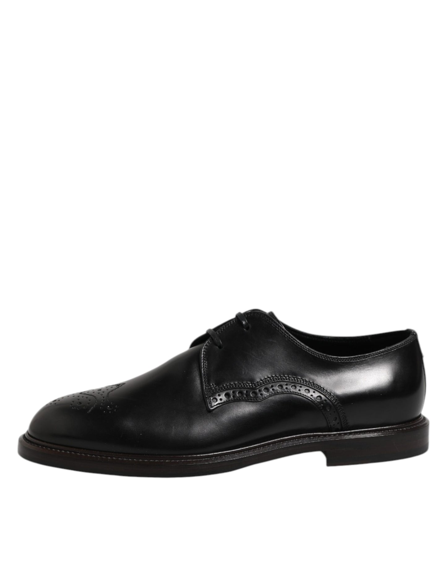 Dolce & Gabbana Schwarzes Leder Derby Wingtip Formelle Schuhe