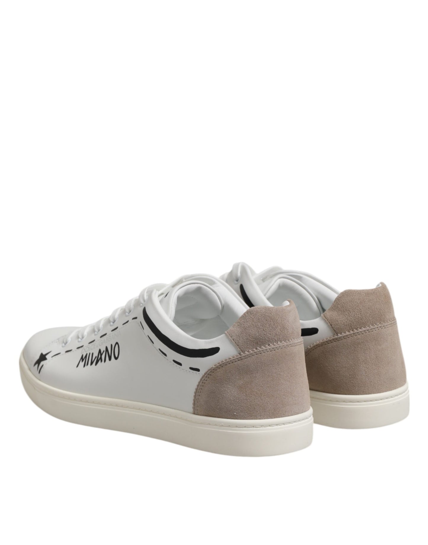 Dolce & Gabbana Weiß Leder MILANO Low Top Turnschuhe Schuhe