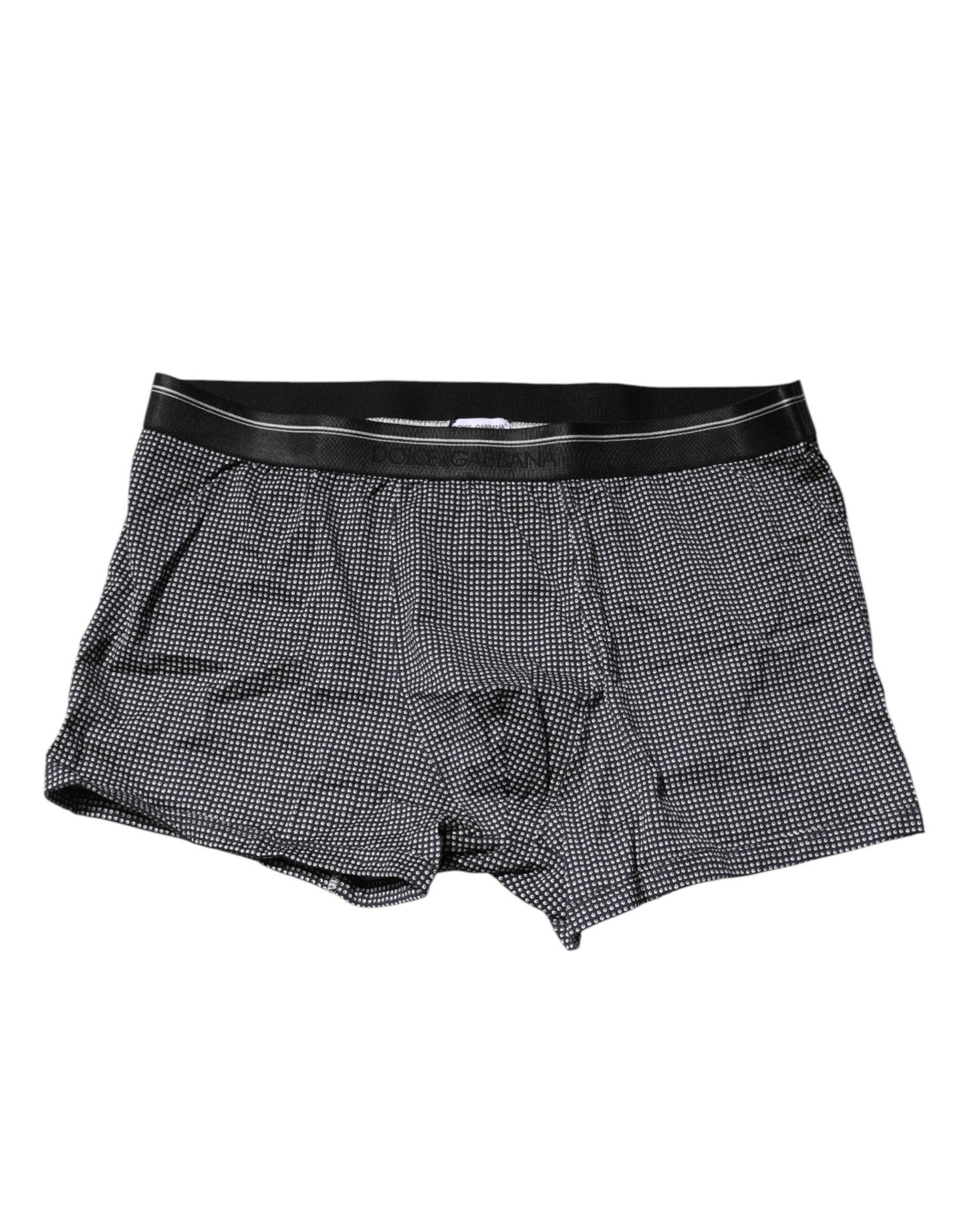 Dolce & Gabbana Graue bedruckte Baumwoll-Boxershorts Unterwäsche