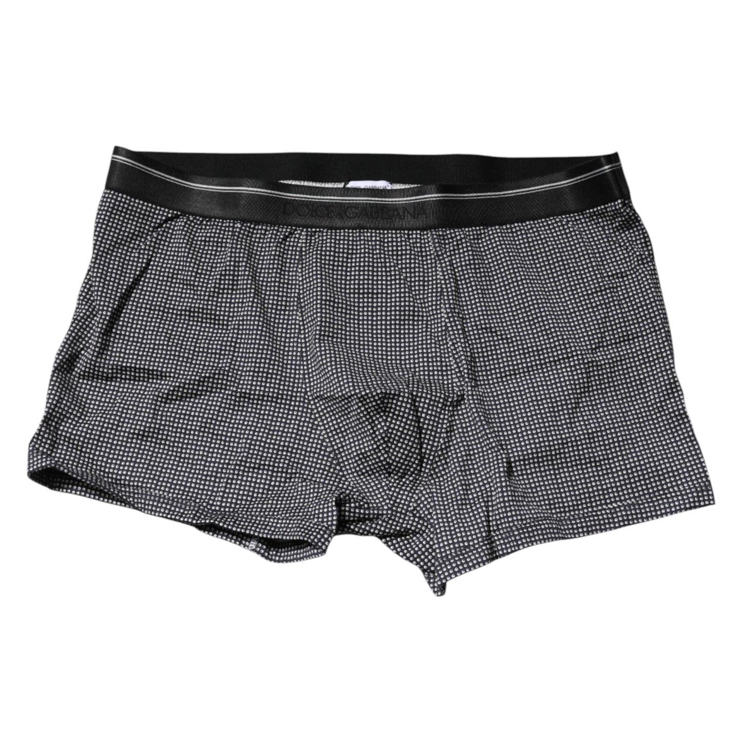 Dolce & Gabbana Graue bedruckte Baumwoll-Boxershorts Unterwäsche