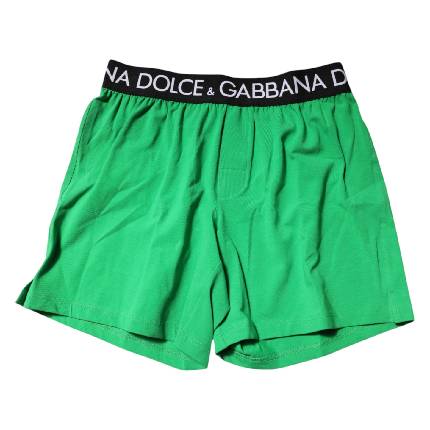 Dolce & Gabbana Grüne Baumwoll-Boxershorts Regular Unterwäsche
