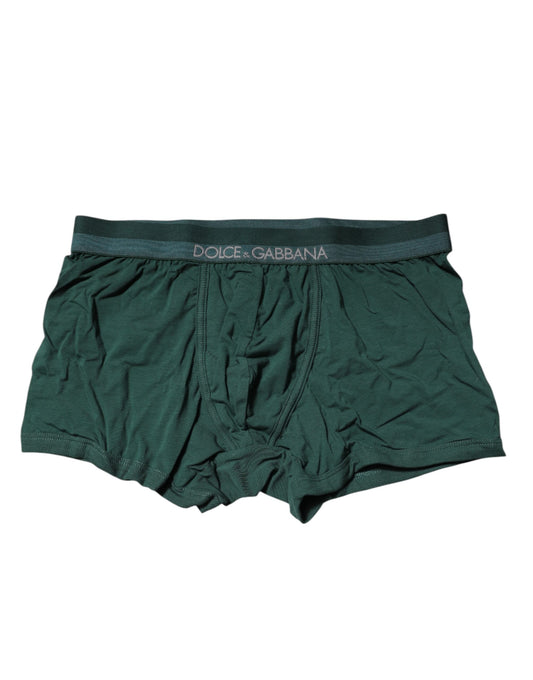 Dolce & Gabbana Grüne Baumwolle Regular Herren Boxershorts Unterwäsche