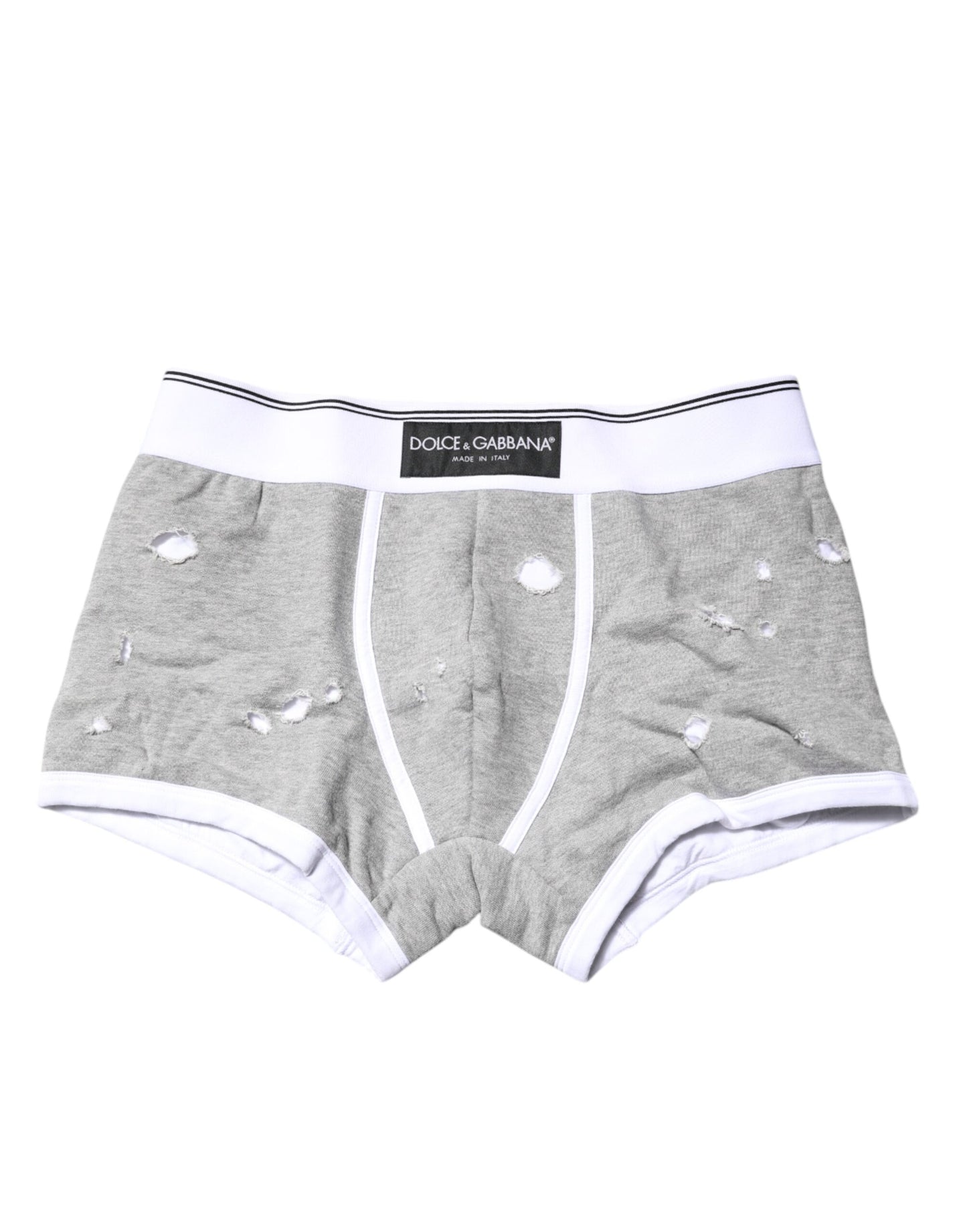 Dolce & Gabbana Graue Cotton Stretch Regular Boxer Unterwäsche
