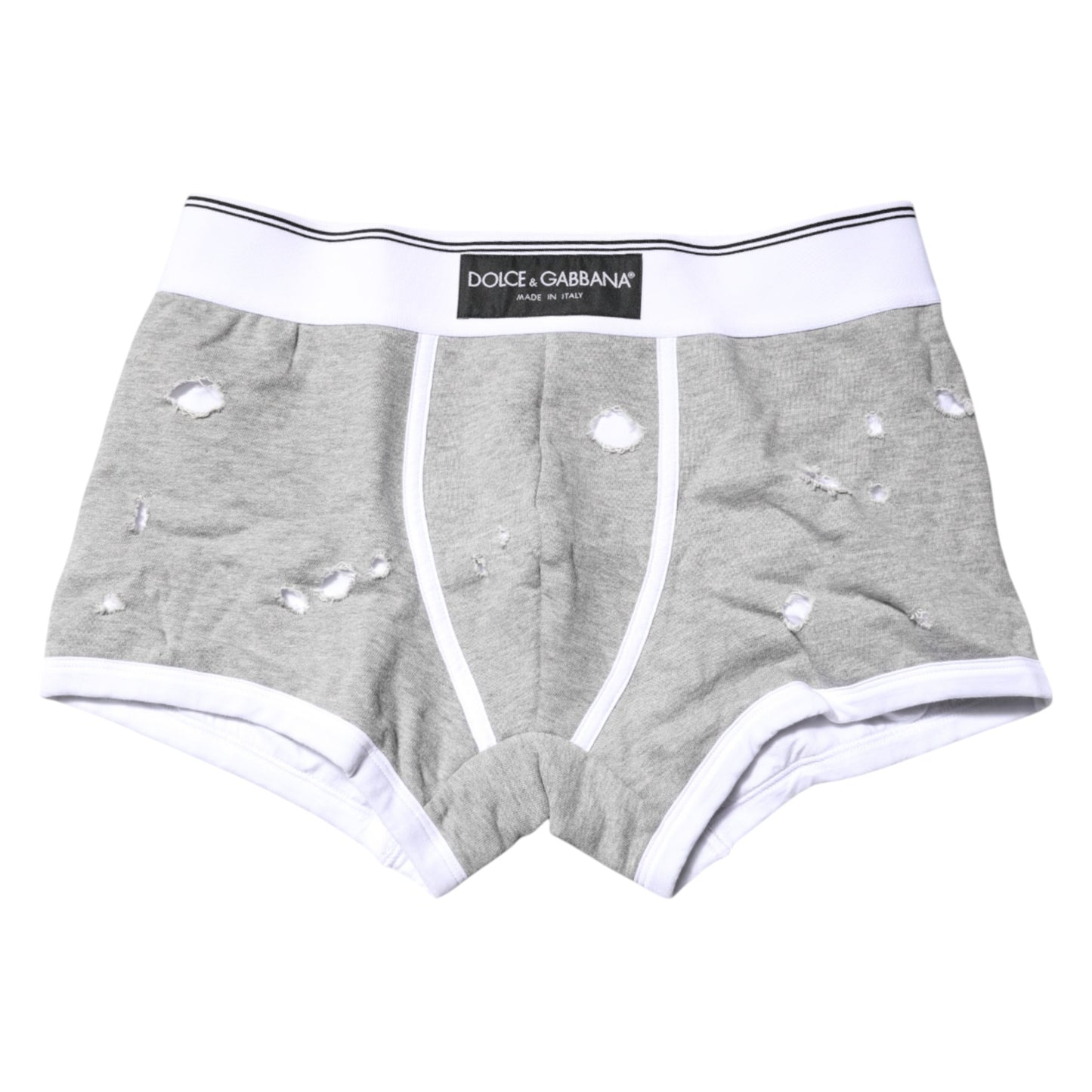 Dolce & Gabbana Graue Cotton Stretch Regular Boxer Unterwäsche