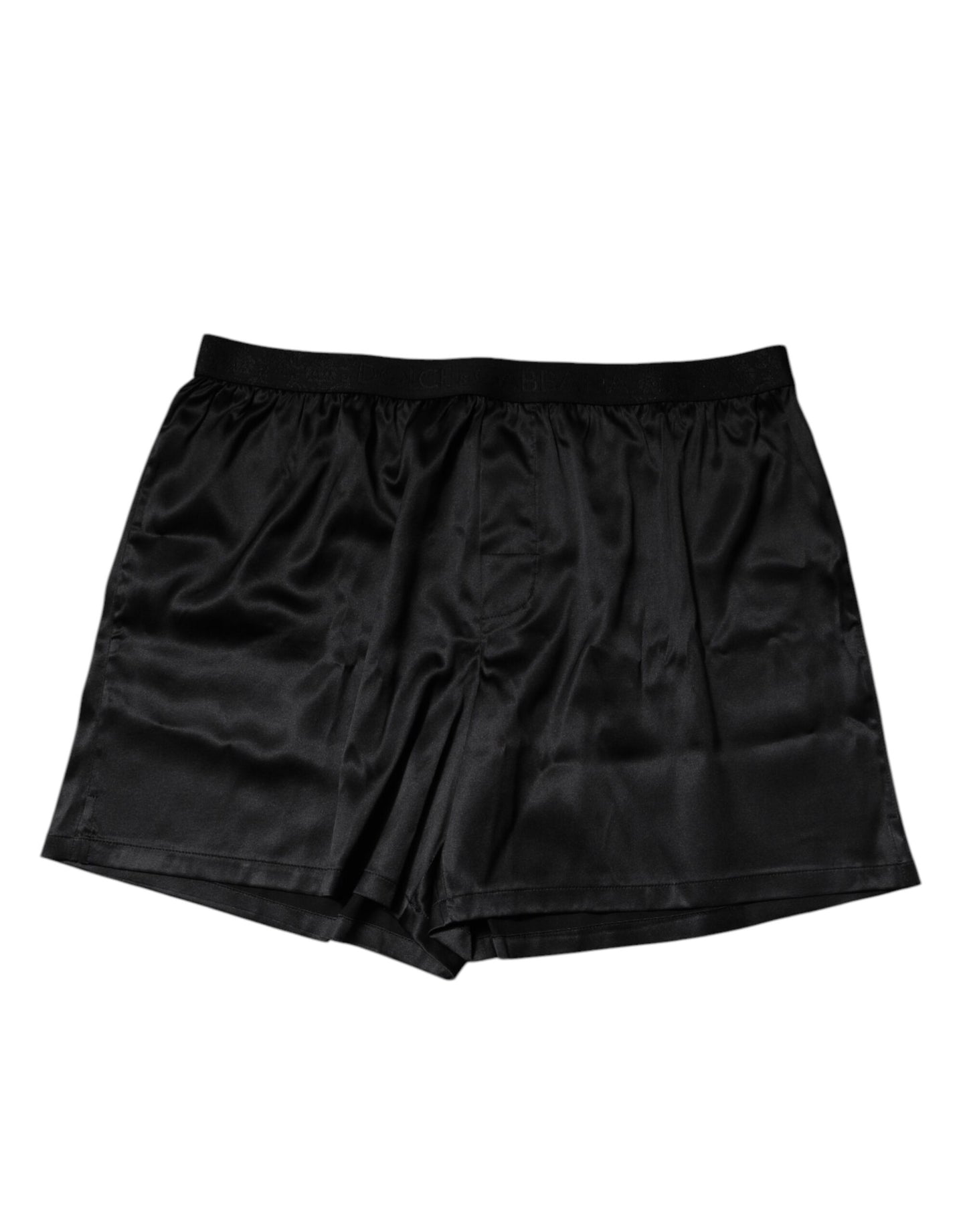 Dolce & Gabbana Schwarze Seide Regular Herren Boxershorts Unterwäsche