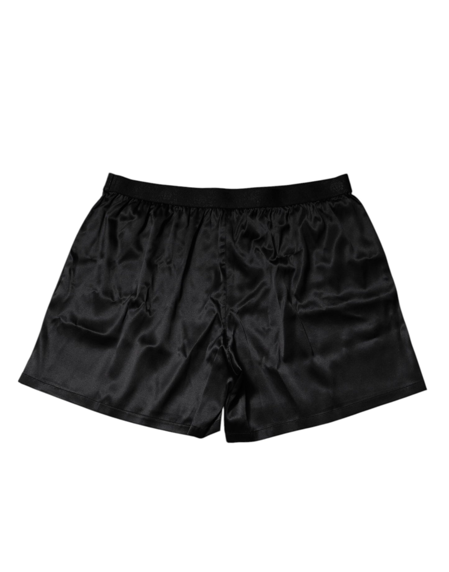 Dolce & Gabbana Schwarze Seide Regular Herren Boxershorts Unterwäsche