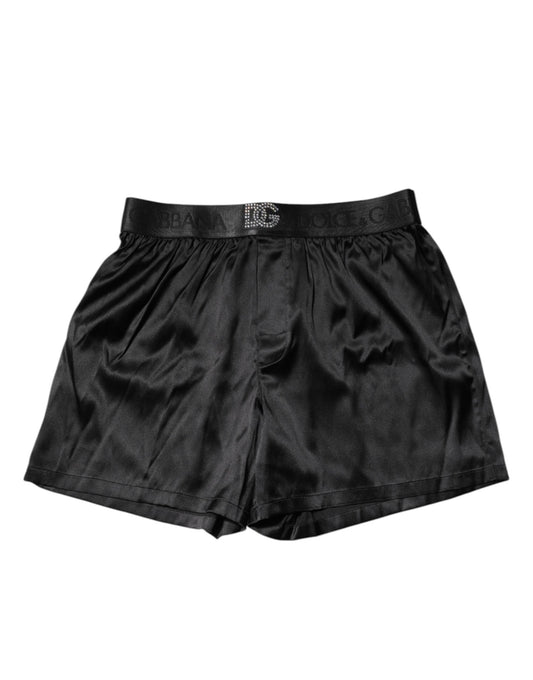 Dolce & Gabbana Schwarzes Logo Taille Regular Boxershorts Unterwäsche