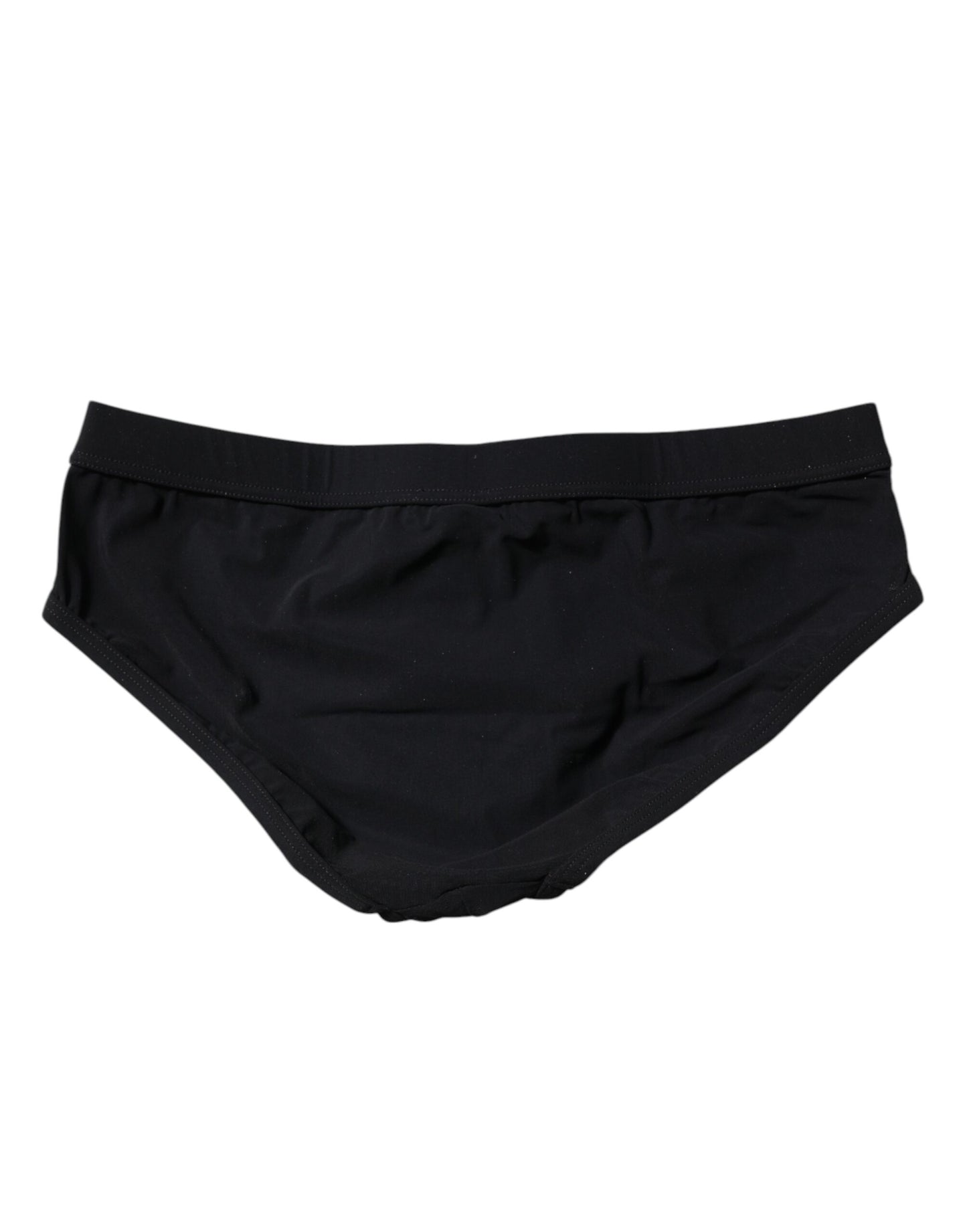 Dolce & Gabbana Schwarze Logoplakette Männer Beachwear Brief Bademode