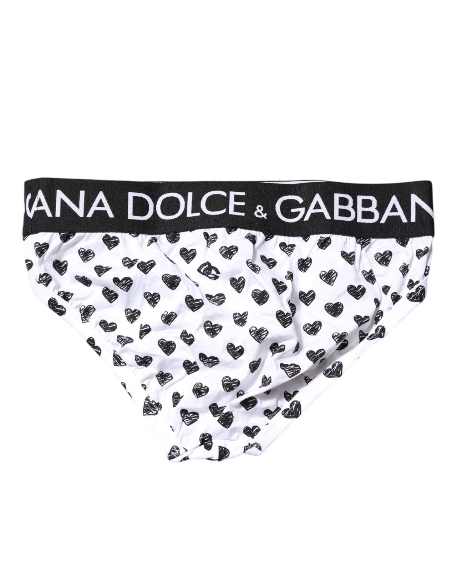 Dolce & Gabbana White Heart Printed Regular Slip Unterwäsche