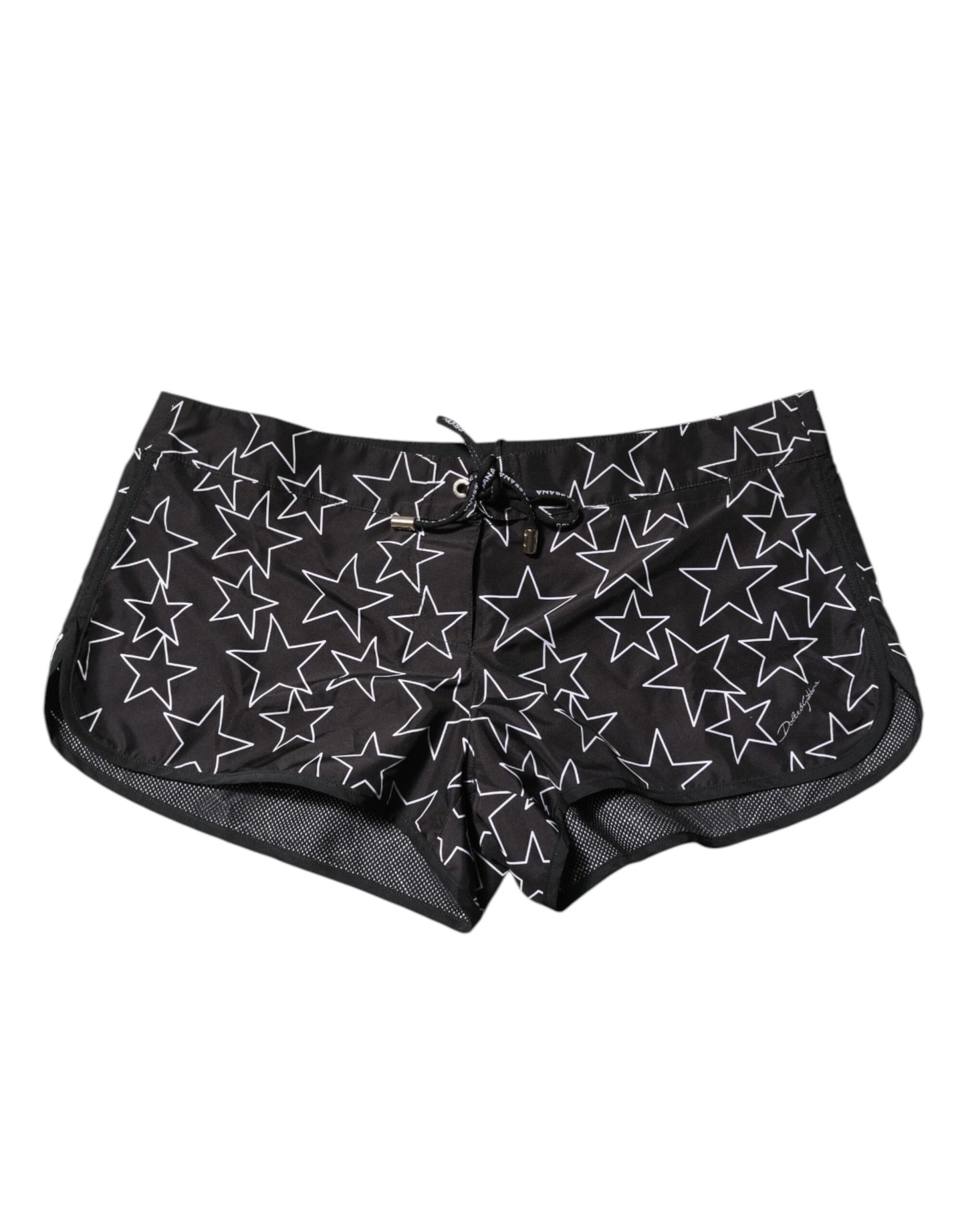 Dolce & Gabbana Black Star Print Beachwear Shorts Bademode