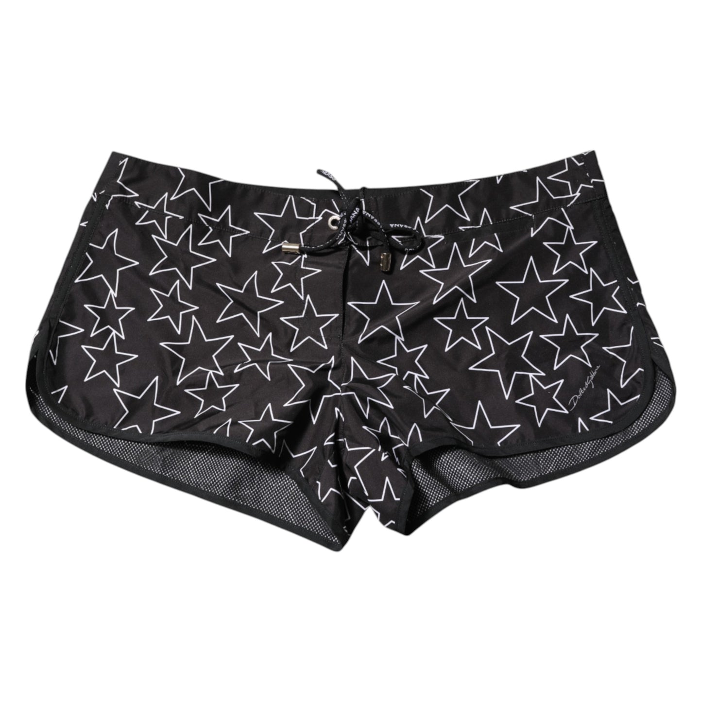 Dolce & Gabbana Black Star Print Beachwear Shorts Bademode