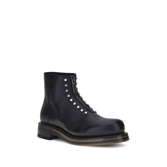 Alexander McQueen Schwarze Kalbshaut Bos Taurus Stiefeletten