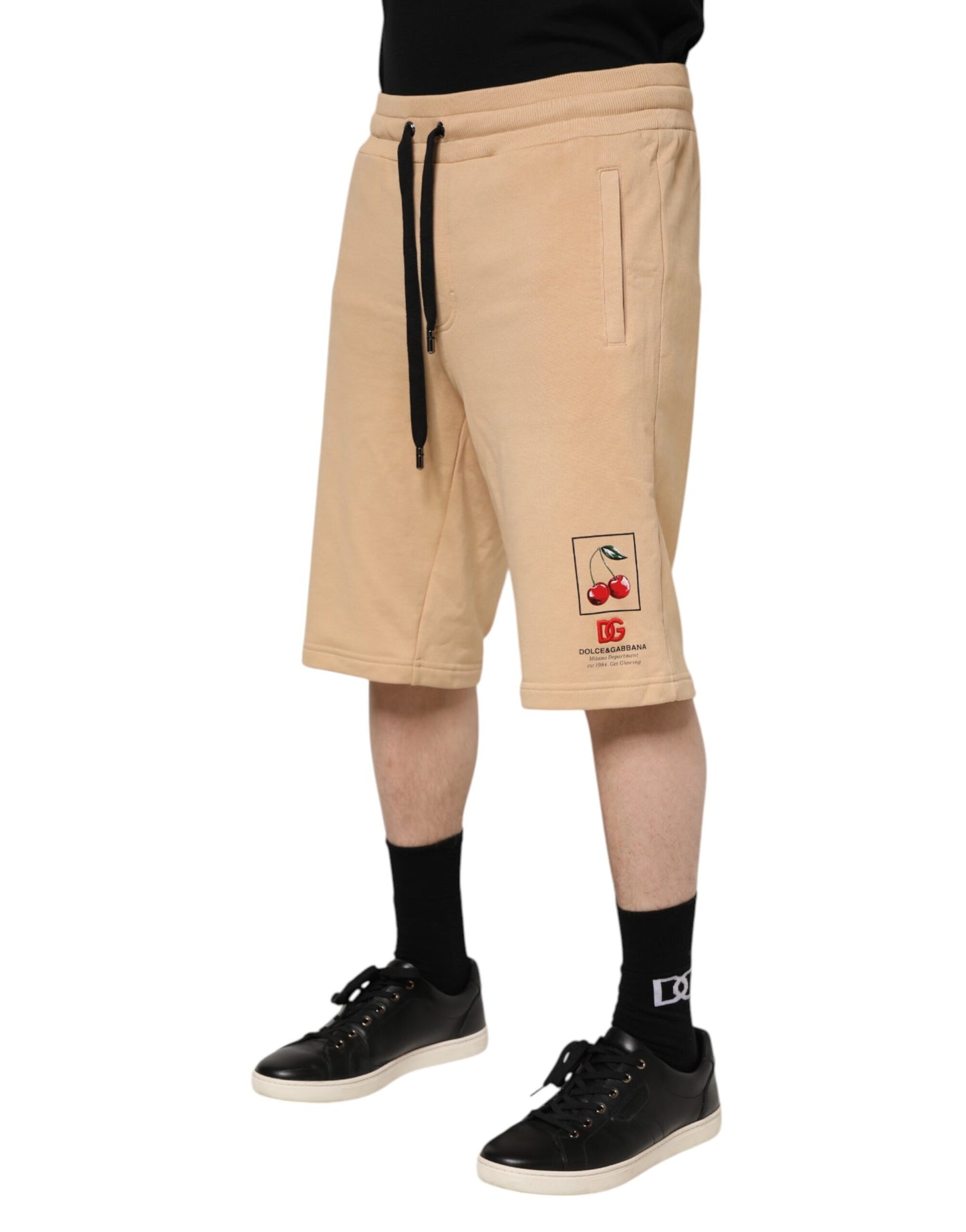 Dolce & Gabbana Gelbe Baumwolle Männer Bermuda Sweatshorts Shorts