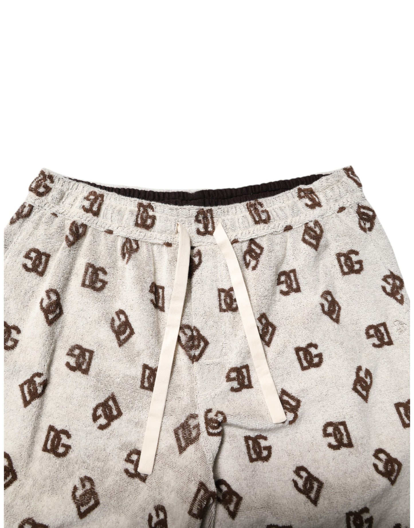 Dolce & Gabbana Weiße Baumwolle DG Mania Print Männer Bermuda Shorts
