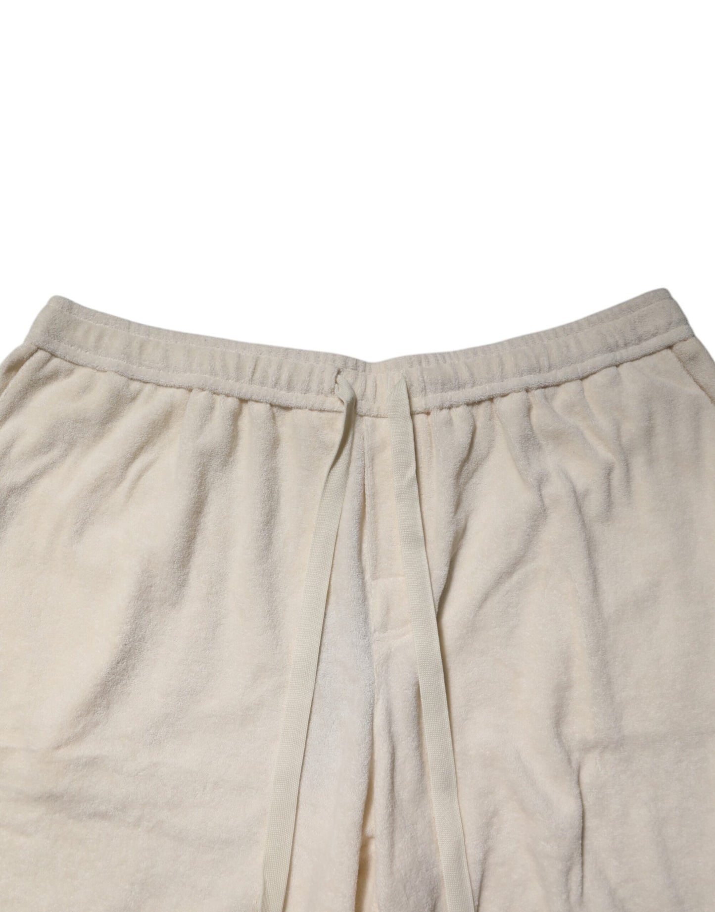 Dolce & Gabbana Elfenbeinfarbene Baumwolle Herren Bermuda Sweatshorts Shorts