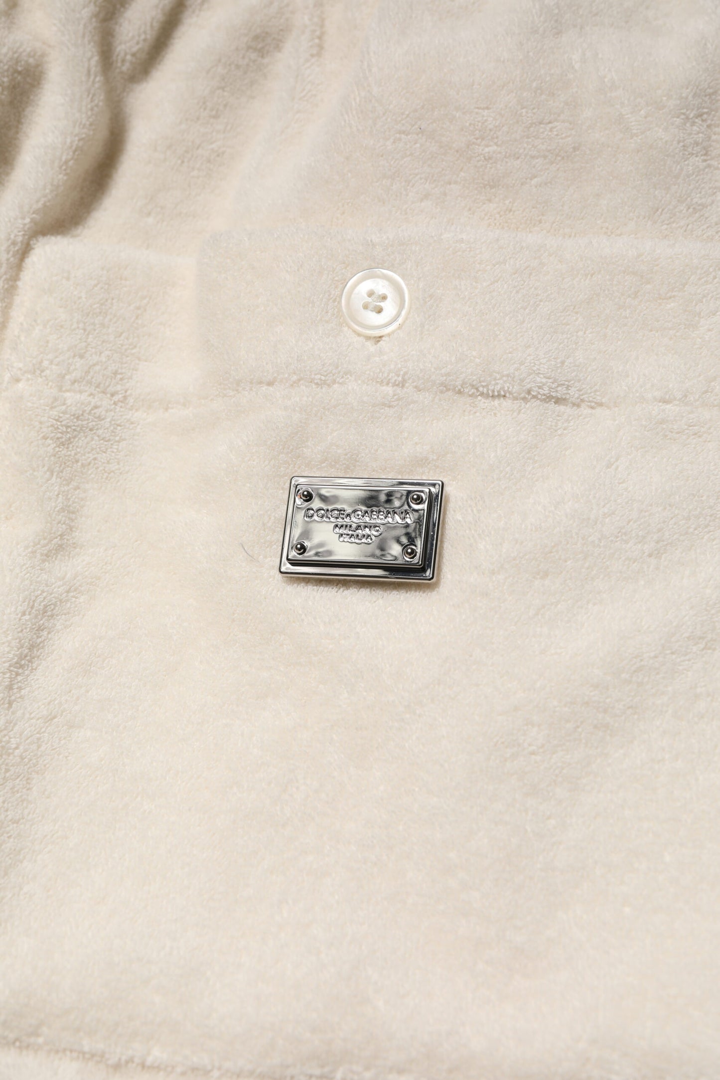 Dolce & Gabbana Elfenbeinfarbene Baumwolle Herren Bermuda Sweatshorts Shorts