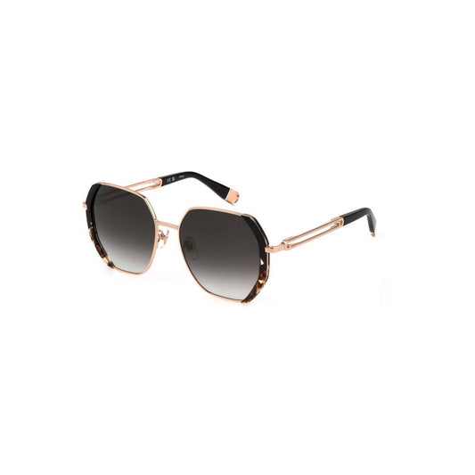 Furla Goldfarbene Sonnenbrille mit Azetat