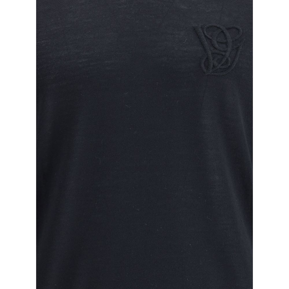 Valentino Schwarzer Woll-Fleece-Pullover