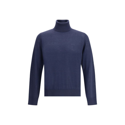 Dsquared² Blauer Rollkragenpullover aus Wolle