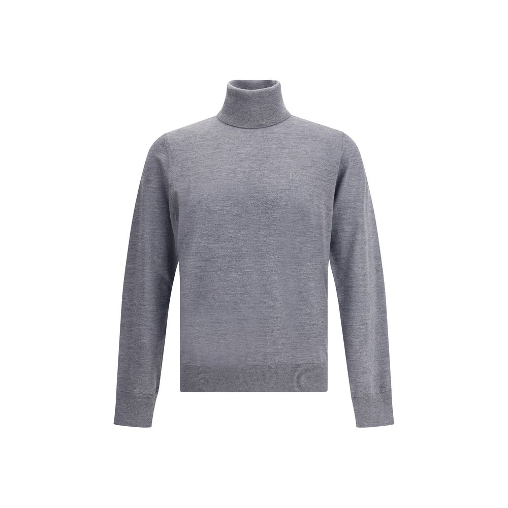 Dsquared² Grauer Rollkragenpullover aus Fleece-Wolle