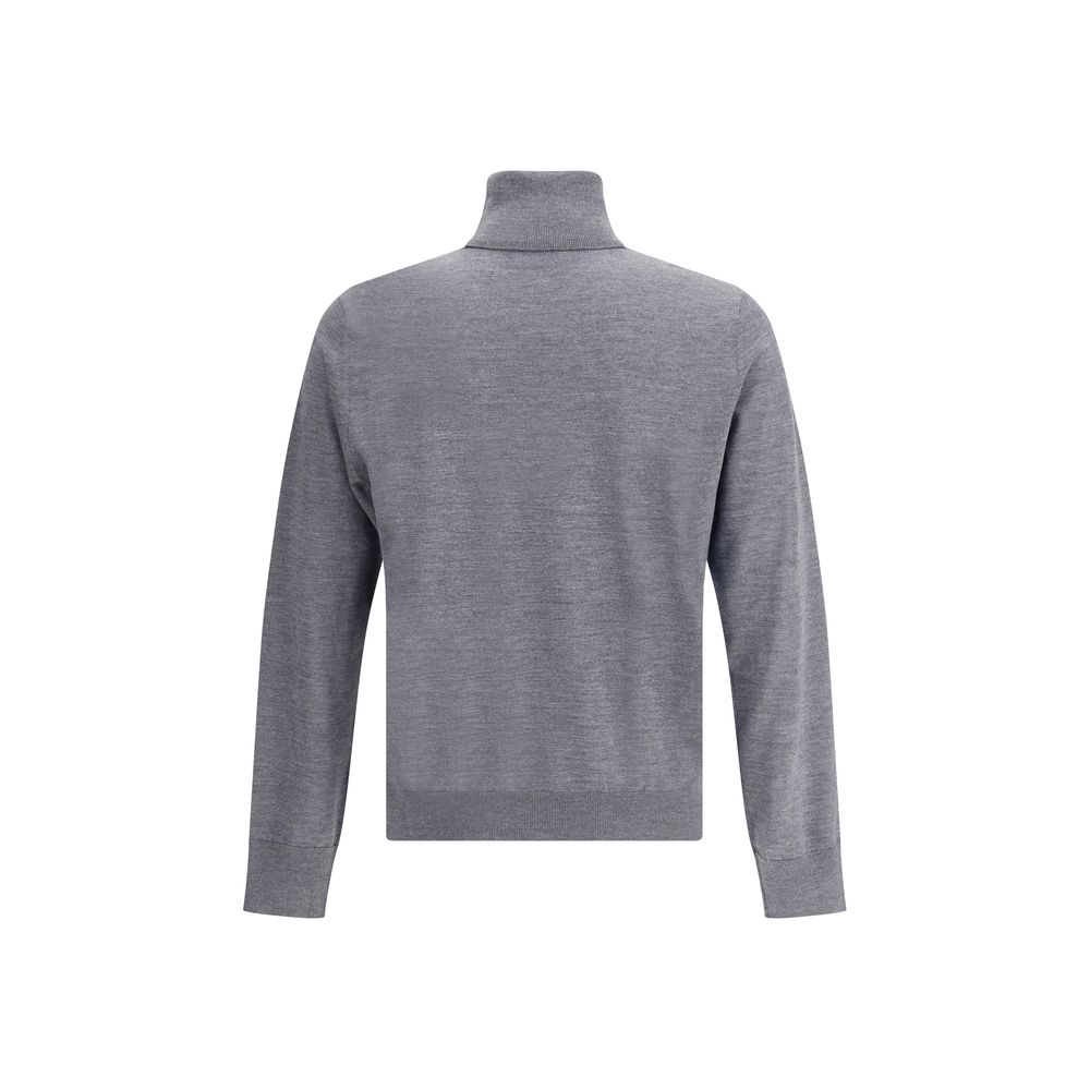 Dsquared² Grauer Rollkragenpullover aus Fleece-Wolle