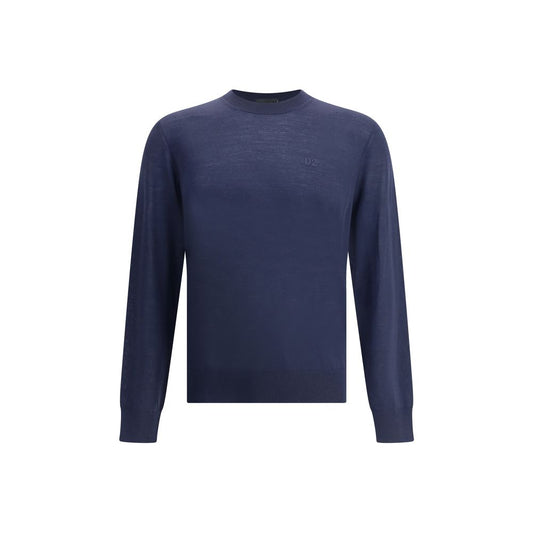 Dsquared² Blauer Fleece-Wollpullover