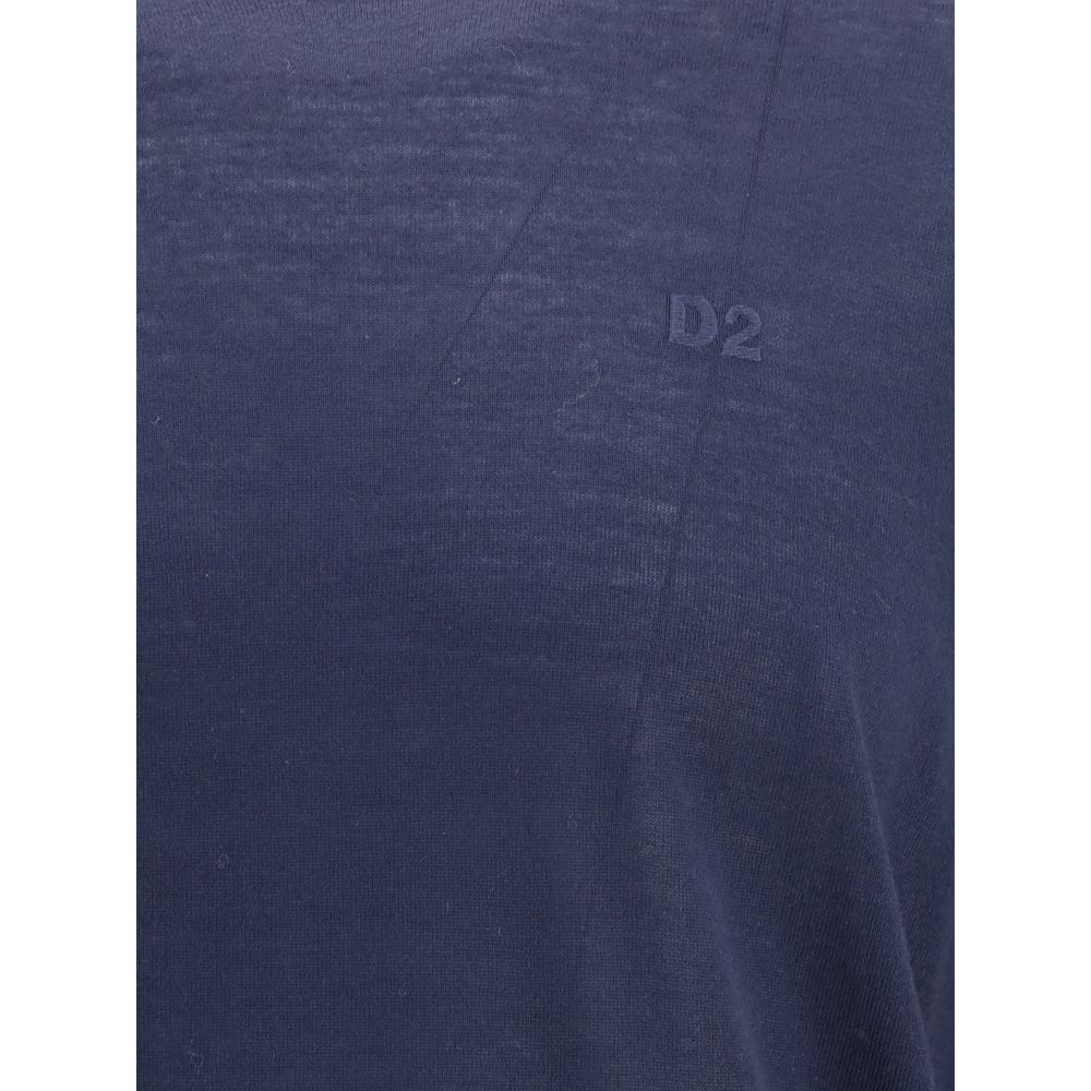 Dsquared² Blauer Fleece-Wollpullover