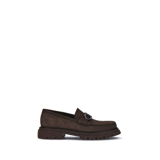 Ferragamo Braune Kalbsleder Bos Taurus Slip-On Loafer