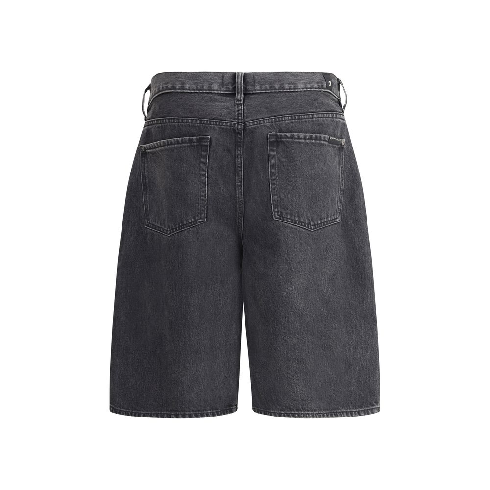 7FOR Schwarze Baumwoll-Bermuda-Shorts