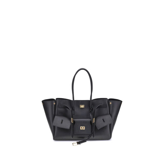 Balenciaga Schwarze Kalbshaut Bos Taurus Schultertasche
