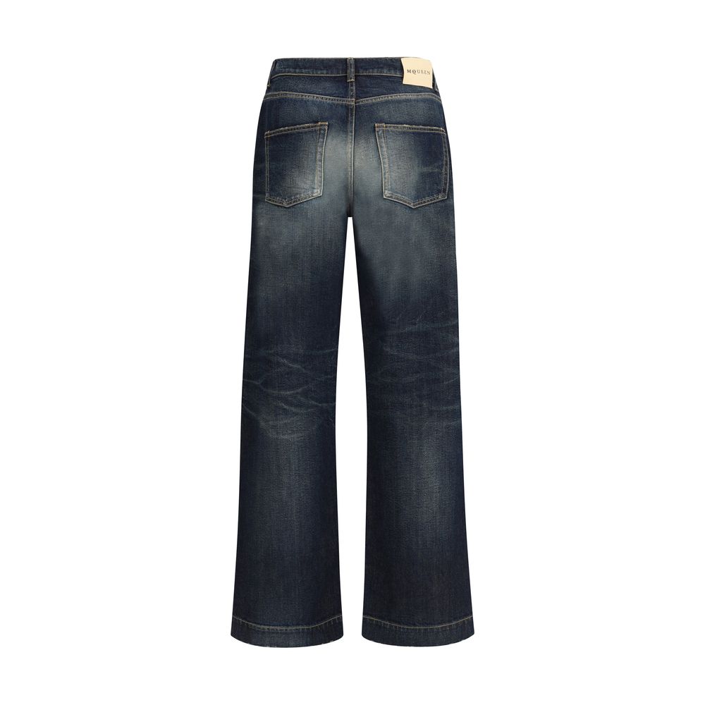 Alexander McQueen Blaue Baumwolljeans aus Denim