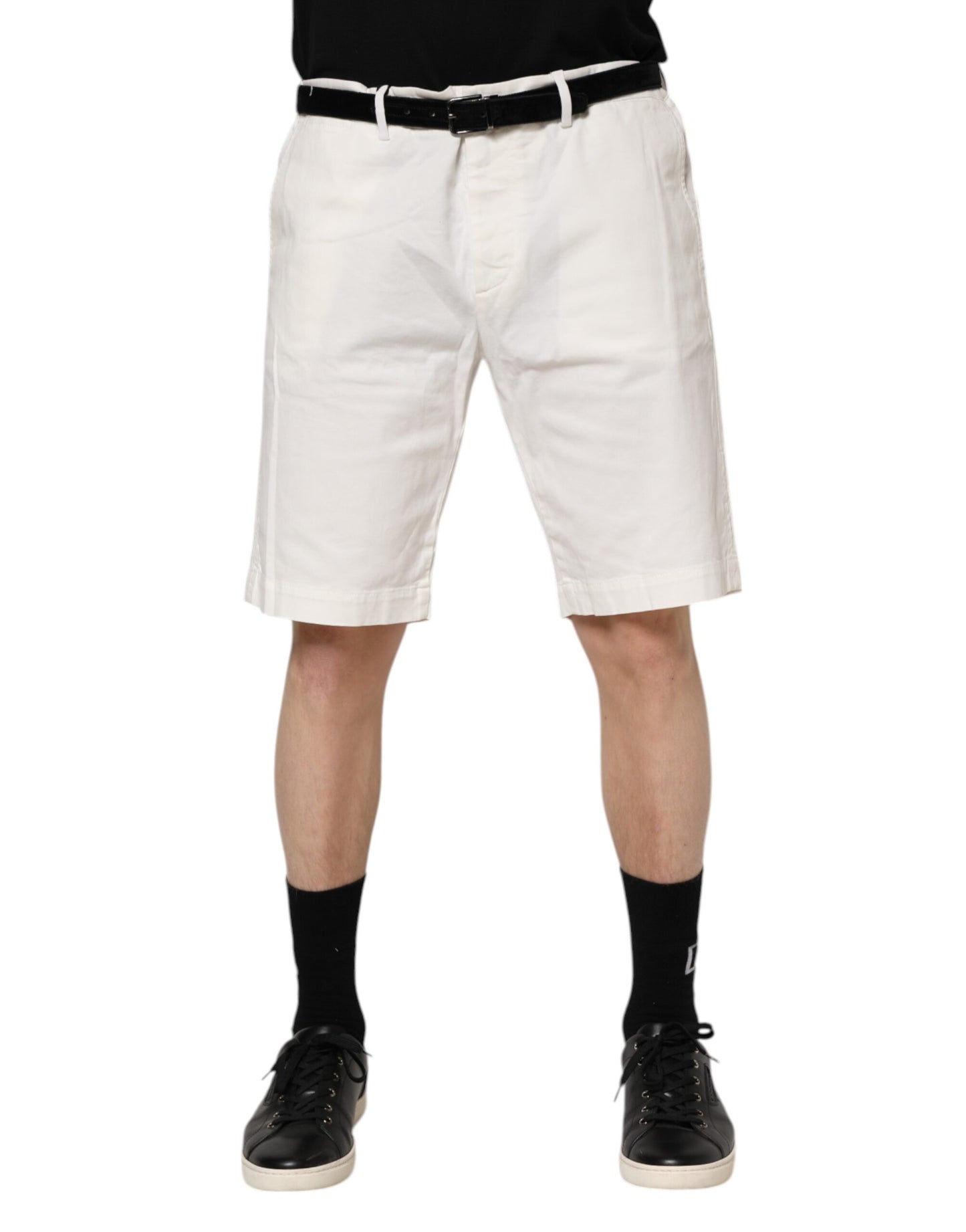 Dolce & Gabbana Weiße Chinos Baumwolle Stretch Männer Casual Shorts